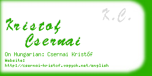 kristof csernai business card